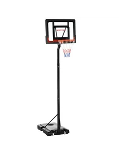 SPORTNOW 2.6-3.1m Adjustable Basketball Hoop and Basketball Stand w/ Backboard and Weighted Base, Portable on Wheels, Black