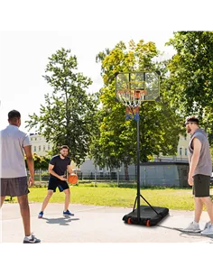 SPORTNOW Height Adjustable Basketball Hoop and Stand with Firm Backboard and Weighted Base, Portable Wheels, Yellow 2