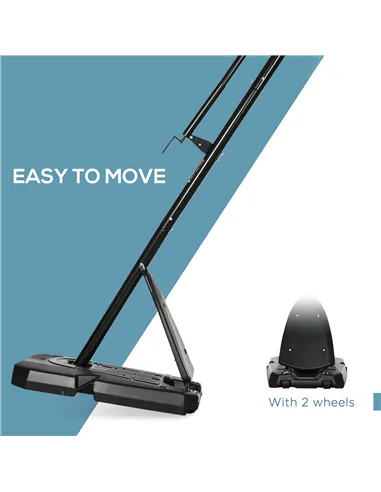 SPORTNOW 2.4-2.9m Adjustable Basketball Hoop and Stand with Weighted Base, Portable on Wheels, Black