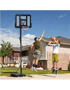 SPORTNOW Height Adjustable Basketball System, Freestanding Basketball Hoop and Stand w/ Wheels, 2.35-3.05m 2