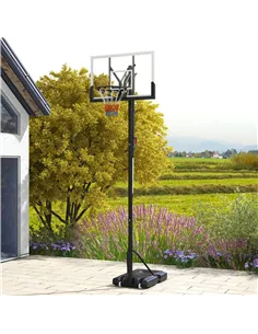 SPORTNOW Six-Level Height Adjustable Freestanding Basketball Hoop and Stand with Wheels, 2.35-3.05m 2