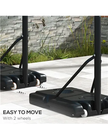 SPORTNOW Six-Level Height Adjustable Freestanding Basketball Hoop and Stand with Wheels, 2.35-3.05m