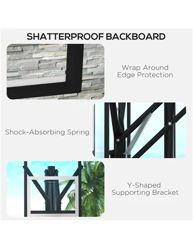 SPORTNOW Six-Level Height Adjustable Freestanding Basketball Hoop and Stand with Wheels, 2.35-3.05m