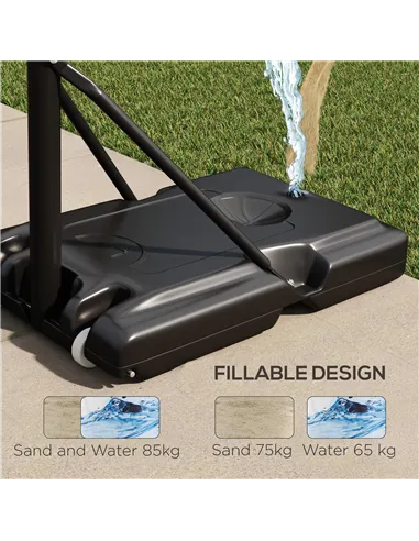 SPORTNOW Six-Level Height Adjustable Freestanding Basketball Hoop and Stand with Wheels, 2.35-3.05m