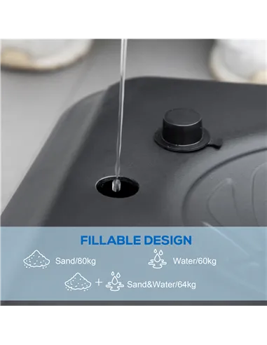 SPORTNOW Height Adjustable Basketball Stand Net Set System, Freestanding Basketball Hoop and Stand w/ Wheels, 200-305cm - Black