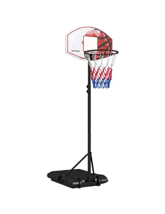 SPORTNOW Adjustable Basketball Stand Net System, with Wheels, Enlarged Base, PE, Backboard, 179-209cm