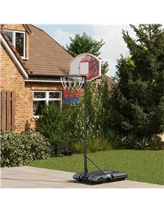 SPORTNOW Adjustable Basketball Stand Net System, with Wheels, Enlarged Base, PE, Backboard, 179-209cm 2