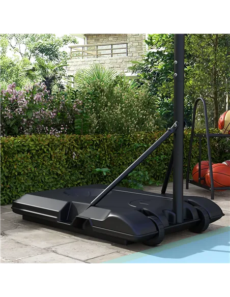 SPORTNOW Adjustable Basketball Stand Net System, with Wheels, Enlarged Base, PE, Backboard, 179-209cm