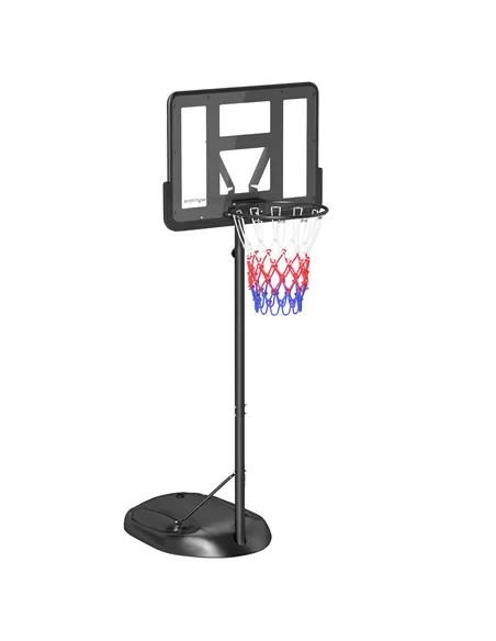 SPORTNOW Height Adjustable Basketball System, Freestanding Basketball Hoop and Stand w/ Wheels, 167-228cm