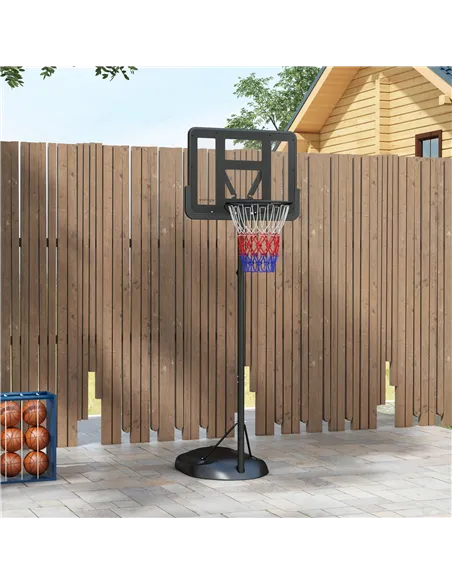 SPORTNOW Height Adjustable Basketball System, Freestanding Basketball Hoop and Stand w/ Wheels, 167-228cm