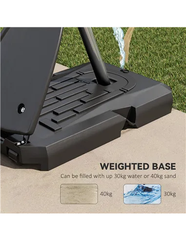 SPORTNOW 2.4-2.9m Adjustable Basketball Hoop and Stand with Weighted Base, Portable on Wheels, Red