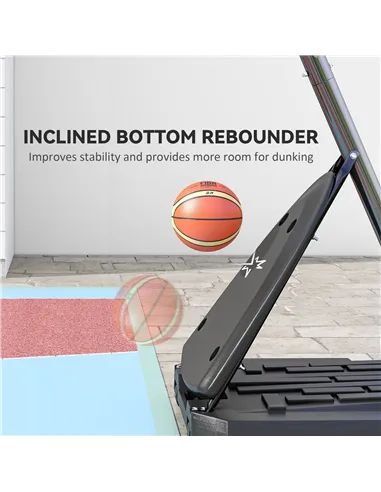 SPORTNOW 2.4-2.9m Adjustable Basketball Hoop and Stand with Weighted Base, Portable on Wheels, Red