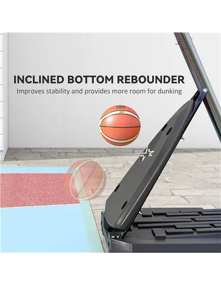 SPORTNOW 2.4-2.9m Adjustable Basketball Hoop and Stand with Weighted Base, Portable on Wheels, Red