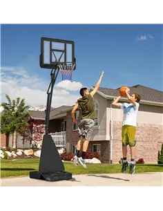 SPORTNOW 245-305cm Adjustable Basketball Hoop and Stand, with Wheels, Black 2