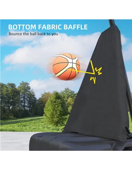 SPORTNOW 245-305cm Adjustable Basketball Hoop and Stand, with Wheels, Black