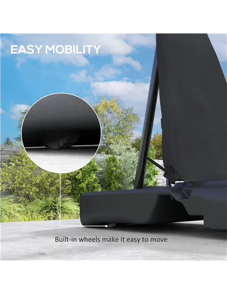SPORTNOW 245-305cm Adjustable Basketball Hoop and Stand, with Wheels, Black