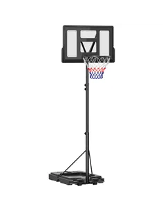 SPORTNOW 2.3-3.05m Basketball Hoop and Stand, with Weighted Base, Wheels, Black