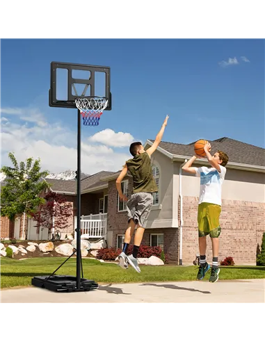 SPORTNOW 2.3-3.05m Basketball Hoop and Stand, with Weighted Base, Wheels, Black