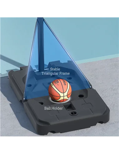 SPORTNOW 2.3-3.05m Basketball Hoop and Stand, with Weighted Base, Wheels, Black