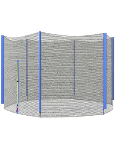 SPORTNOW 8ft Trampoline Net Replacement with 6 Plastic Pole Covers, Weather-Resistant Trampoline Netting Replacement with Zipped
