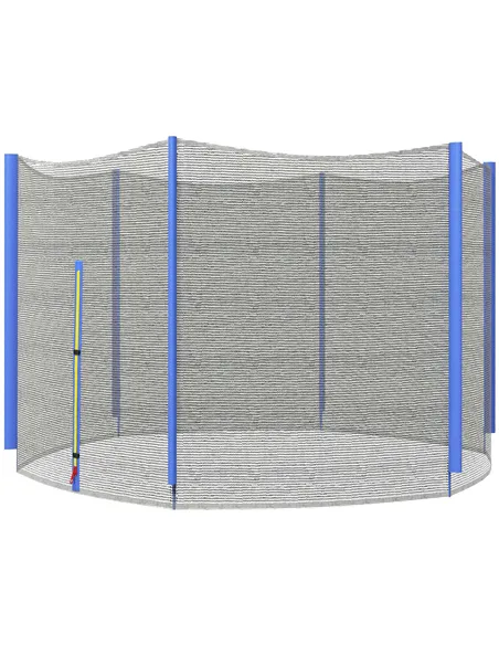 SPORTNOW 8ft Trampoline Net Replacement with 6 Plastic Pole Covers, Weather-Resistant Trampoline Netting Replacement with Zipped