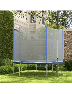 SPORTNOW 8ft Trampoline Net Replacement with 6 Plastic Pole Covers, Weather-Resistant Trampoline Netting Replacement with Zipped 2