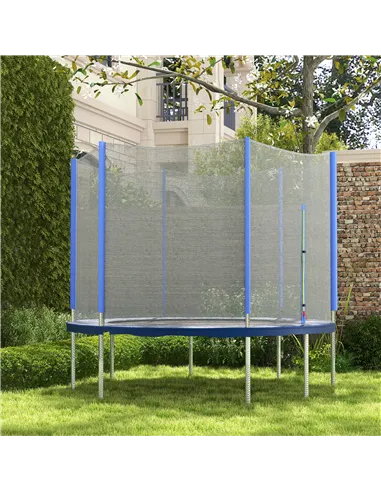 SPORTNOW 8ft Trampoline Net Replacement with 6 Plastic Pole Covers, Weather-Resistant Trampoline Netting Replacement with Zipped