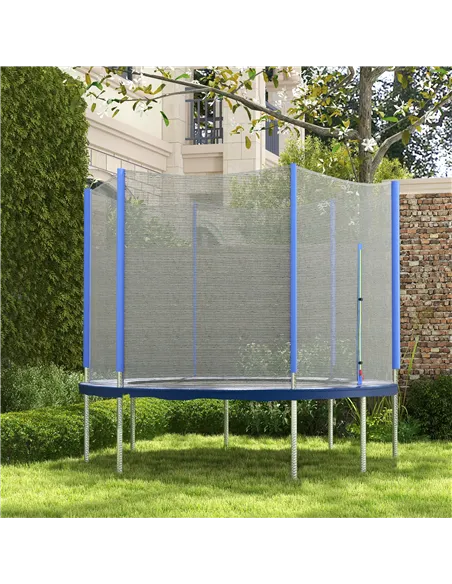 SPORTNOW 8ft Trampoline Net Replacement with 6 Plastic Pole Covers, Weather-Resistant Trampoline Netting Replacement with Zipped