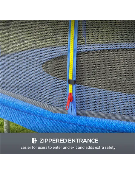 SPORTNOW 8ft Trampoline Net Replacement with 6 Plastic Pole Covers, Weather-Resistant Trampoline Netting Replacement with Zipped