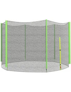 SPORTNOW 8ft Trampoline Net Replacement with 6 Plastic Pole Covers, Weather-Resistant Trampoline Netting Replacement with Zipped