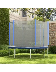 SPORTNOW 10ft Trampoline Net Replacement with 6 Plastic Pole Covers, Weather-Resistant Trampoline Netting Replacement with Zippe 2