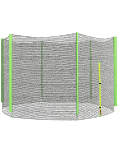 SPORTNOW 10ft Trampoline Net Replacement with 6 Plastic Pole Covers, Weather-Resistant Trampoline Netting Replacement with Zippe