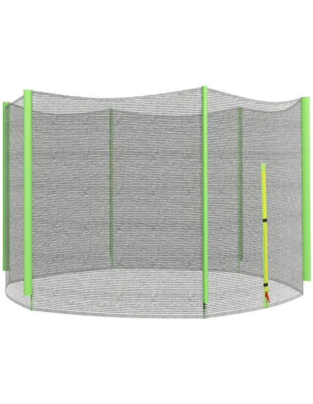 SPORTNOW 10ft Trampoline Net Replacement with 6 Plastic Pole Covers, Weather-Resistant Trampoline Netting Replacement with Zippe