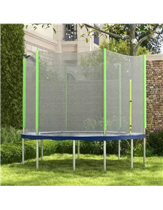 SPORTNOW 10ft Trampoline Net Replacement with 6 Plastic Pole Covers, Weather-Resistant Trampoline Netting Replacement with Zippe 2