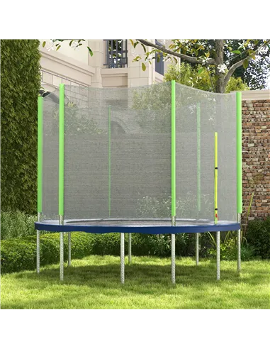 SPORTNOW 10ft Trampoline Net Replacement with 6 Plastic Pole Covers, Weather-Resistant Trampoline Netting Replacement with Zippe