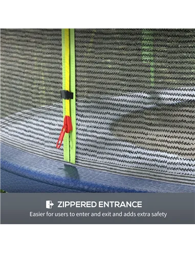 SPORTNOW 10ft Trampoline Net Replacement with 6 Plastic Pole Covers, Weather-Resistant Trampoline Netting Replacement with Zippe