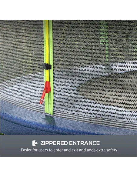 SPORTNOW 10ft Trampoline Net Replacement with 6 Plastic Pole Covers, Weather-Resistant Trampoline Netting Replacement with Zippe