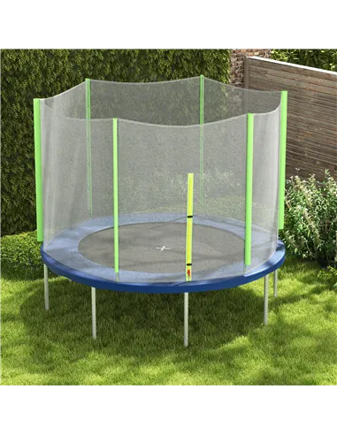 SPORTNOW 10ft Trampoline Net Replacement with 6 Plastic Pole Covers, Weather-Resistant Trampoline Netting Replacement with Zippe