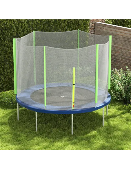 SPORTNOW 10ft Trampoline Net Replacement with 6 Plastic Pole Covers, Weather-Resistant Trampoline Netting Replacement with Zippe