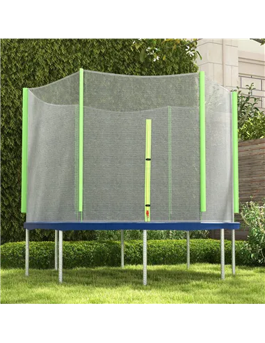 SPORTNOW 10ft Trampoline Net Replacement with 6 Plastic Pole Covers, Weather-Resistant Trampoline Netting Replacement with Zippe