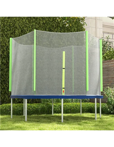 SPORTNOW 10ft Trampoline Net Replacement with 6 Plastic Pole Covers, Weather-Resistant Trampoline Netting Replacement with Zippe