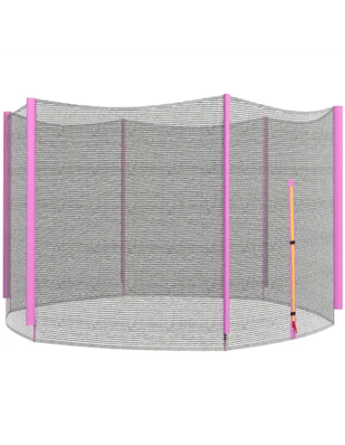 SPORTNOW 10ft Trampoline Net Replacement with 6 Plastic Pole Covers, Weather-Resistant Trampoline Netting Replacement with Zippe