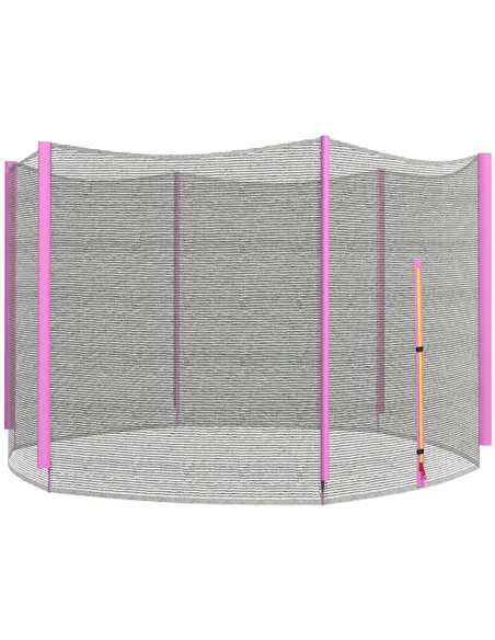 SPORTNOW 10ft Trampoline Net Replacement with 6 Plastic Pole Covers, Weather-Resistant Trampoline Netting Replacement with Zippe