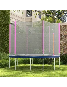 SPORTNOW 10ft Trampoline Net Replacement with 6 Plastic Pole Covers, Weather-Resistant Trampoline Netting Replacement with Zippe 2