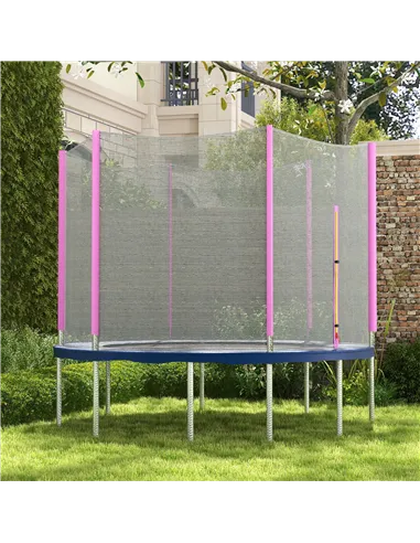 SPORTNOW 10ft Trampoline Net Replacement with 6 Plastic Pole Covers, Weather-Resistant Trampoline Netting Replacement with Zippe