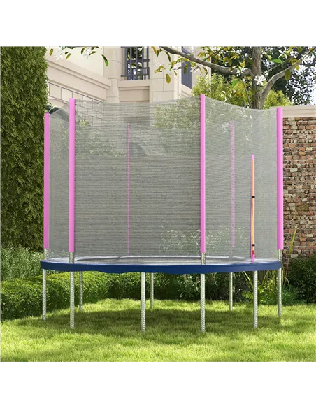 SPORTNOW 10ft Trampoline Net Replacement with 6 Plastic Pole Covers, Weather-Resistant Trampoline Netting Replacement with Zippe