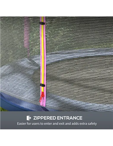 SPORTNOW 10ft Trampoline Net Replacement with 6 Plastic Pole Covers, Weather-Resistant Trampoline Netting Replacement with Zippe