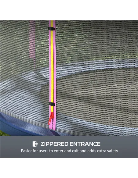 SPORTNOW 10ft Trampoline Net Replacement with 6 Plastic Pole Covers, Weather-Resistant Trampoline Netting Replacement with Zippe