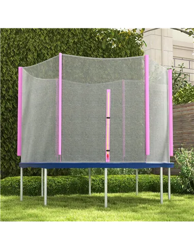 SPORTNOW 10ft Trampoline Net Replacement with 6 Plastic Pole Covers, Weather-Resistant Trampoline Netting Replacement with Zippe