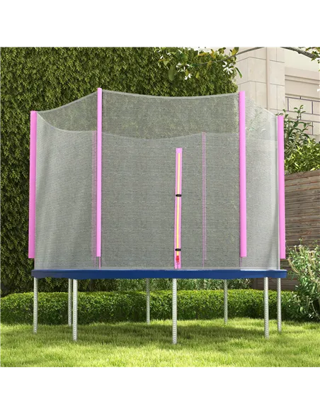 SPORTNOW 10ft Trampoline Net Replacement with 6 Plastic Pole Covers, Weather-Resistant Trampoline Netting Replacement with Zippe